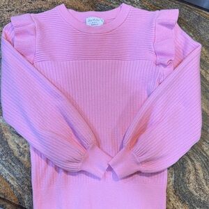 Pink Ruffled Kids Sweater